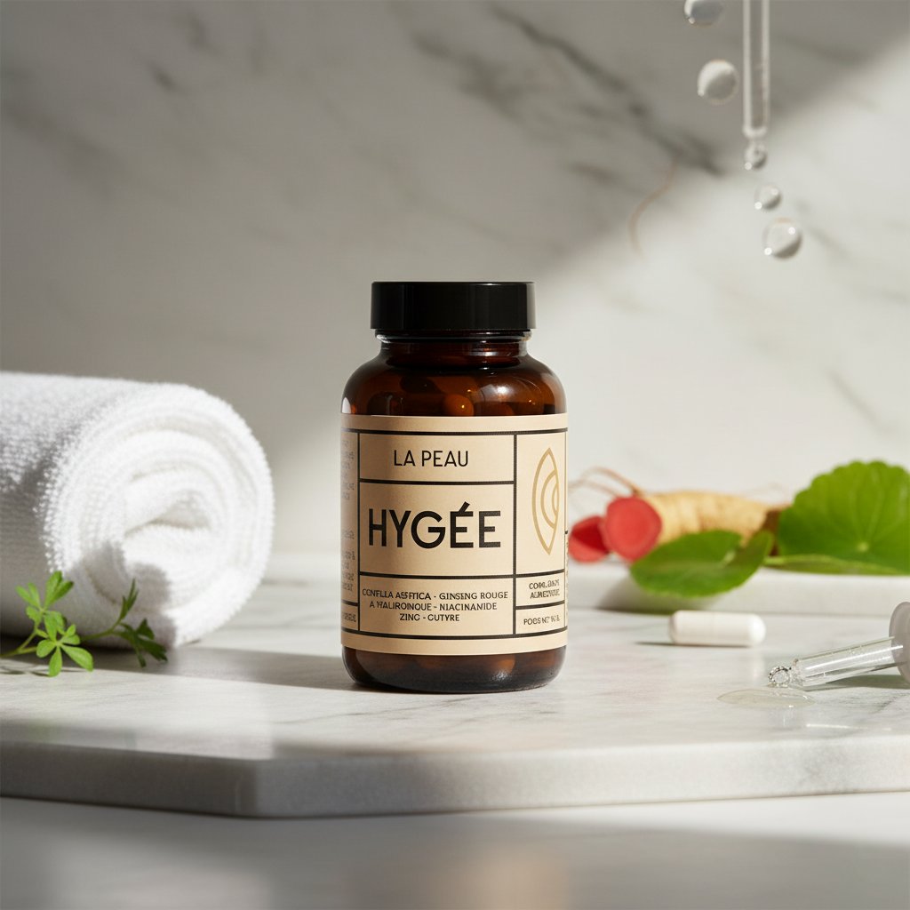 HYGÉE La Peau French beauty supplement with Centella, Red Ginseng, Hyaluronic Acid